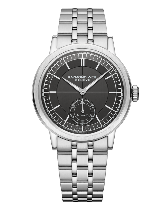 Millesime Men’s Automatic Small Seconds Grey Sector Dial Bracelet Watch, 39.5mm