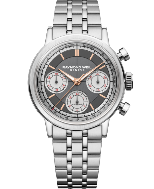Millesime Automatic Tri-Compax Chronograph Anthracite Sector Dial Watch, 39 mm