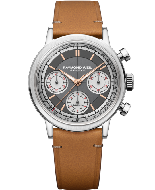 Millesime Automatic Tri-Compax Chronograph Leather Strap Watch, 39 mm
