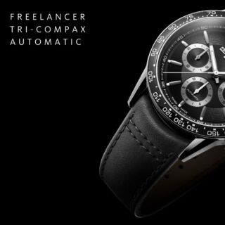 Freelancer Tri-compax Chronograph

Featuring a black scratch-resistant ceramic inlay, marked with a tachymeter scale, the bezel contributes to the refined and luxurious feel of the timepiece. 

The black dial is enhanced with a snailed hour track and the counters are framed with silver-toned circlets.

#RAYMONDWEIL #PrecisionMovements #RWFreelancer #Luxurywatches #SwissWatch #Watch #SwissMade #IndependentBrand