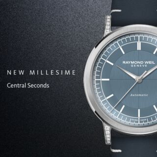 Discover soon @watchesandwonders | Unveiling the Millesime Central seconds 35mm. 

Combining contemporary sensibility with a neo-vintage aesthetic, the new Millesime central seconds are presented on a more restrained diameter of 35 mm. Available on denim blue, silver and burgundy dial variations.

The lugs of the new Millesime denim blue timepiece are adorned with 16 laboratory-grown diamonds, providing a discreet sparkle that blends quintessential femininity with modern sensuality. 

#WatchesAndWonders2024 #RAYMONDWEIL #RWMillesime #Geneva #Watchmaking #DiamondsWatches #Horology