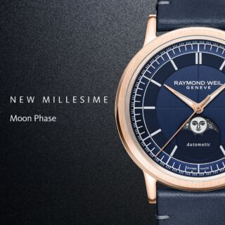 Discover soon @watchesandwonders | Unveiling the Millesime Moon Phase

Building upon the 2023 GPHG-winning timepiece, the Millesime Automatic Moon Phase combines a sector, highly graphic dial with a poetic horological complication. Boasting a uniquely designed moon phase, this novelty blends vintage charm and sophistication. 

The brand signature W-shaped oscillating weight visible through the case back and a sapphire crystal glassbox embrace traditional watchmaking codes while adding a neo-vintage aesthetics. Available on midnight blue and silver dial variations. 

#WatchesAndWonders2024 #RAYMONDWEIL #RWMillesime #Geneva #Watchmaking #MoonphaseWatches #Horology